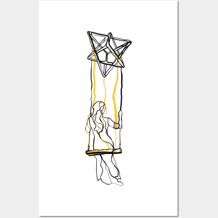 Single Line - Merkabah Posters and Art